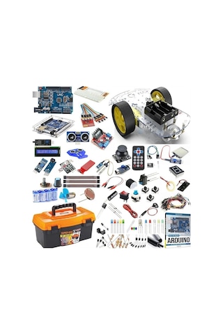 Arduino Uno Full Başlangıç Seti 2wd Robot Araba 113 Parça 377 Adet