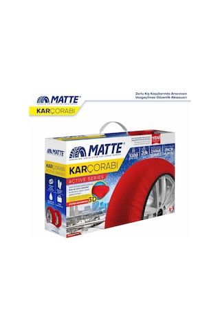 Matte Active Series Oto Araba Lastik Anti Patinaj Kar Çorabı Kırmızı Xxl