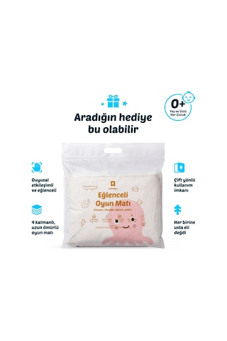 Baskılı Oyun Matı Çift Taraflı Oyun Battaniyesi - 140x100 CM