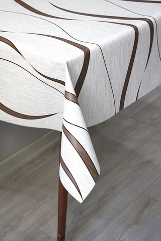 Astarlı Silinebilir Pvc Muşamba Masa Örtüsü 151-a-kahve