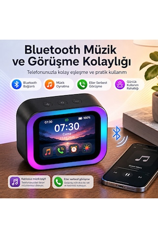 Yapay Zeka Sesli Asistan Destekli Akıllı Bluetooth Hoparlör Dokunmatik