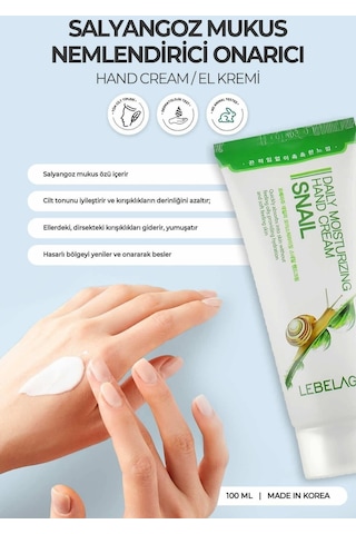 Lebelage Salyangoz Mukus Özlü Yoğun Nemlendirici Ve Onarıcı El Kremi 100 ml