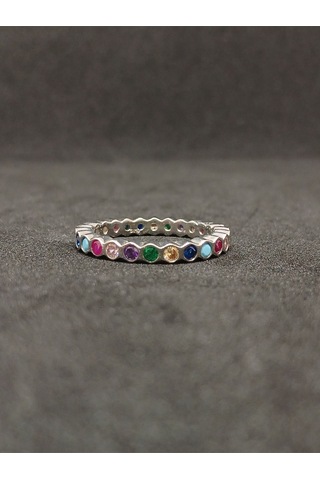 925 Ayar Gümüş Renkli Taşlı Kadın Yüzük - Şık Ve Zarif Tasarım, Hediye Seçeneği Gümüş