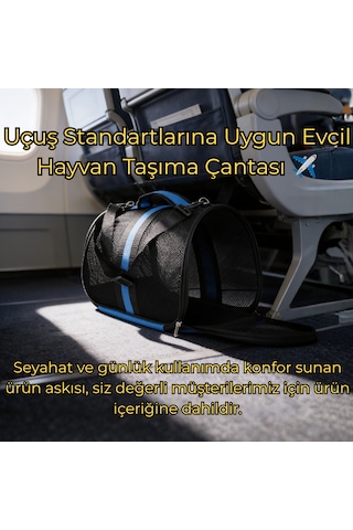 Vg Flybag Yırtılmaz Fileli Kedi Ve Köpek Taşıma Çantası Kabin Boy Uçuş Standartlarına Uygun