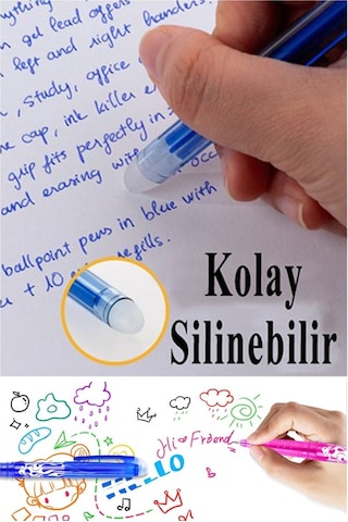 Mavi Silinebilir Tükenmez Kalem 10 Adet Bıa Silinebilir Jel Pilot Kalem Mürekkepli Kolay Silinebilir Kumaş Kalemi Mavi