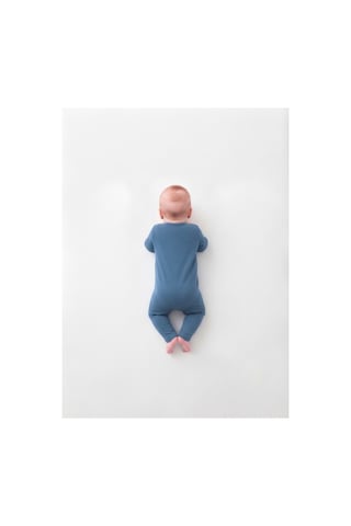 Gülerçocuk Unisex Bebek Tulumu Uzun Kollu Çıtçıtlı Pamuk Penye Likrali Soft Yenidoğan Bebek Tulumuu Mavi Mavi