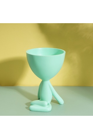 Suntek Magideal Seramik Bitki Saksı Ekici İnsansı Çiçek Etli Yeşil