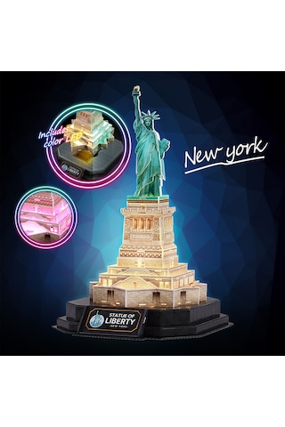 Özgürlük Heykeli 3d Puzzle Led Işıklı L536h