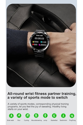 Leezsing GTS4/LT09 Çelik Kordonlu Akıllı Saat (İthalatçı Garantili)