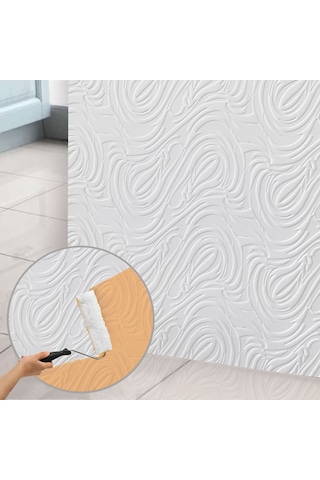 3d Duvar Paneli Boyanabilir Dekota 60x120 Cm / Dalga Desenli 7'li Paket-5 M²