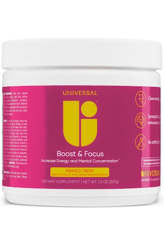 Universal U Boost & Focus Powder Energy And Cognitive B12 Niacin Choline L-tyrosine Huperzine Beta Alanin Citrulline Karışık