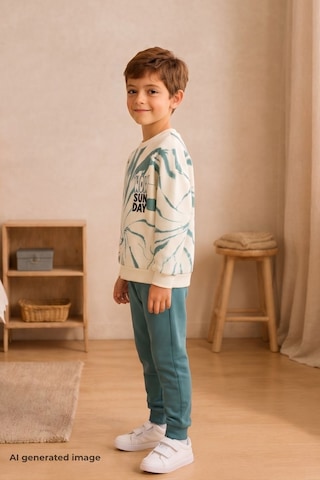 Pina Kids Erkek Çocuk Batik Desenli Okul Günlük Eşofman Takımı Esf7037 Mint