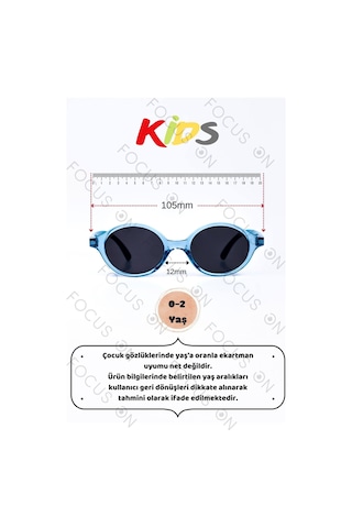 Focus On KS002-C8-P-FÜME Mavi Polarize Çocuk Güneş Gözlüğü