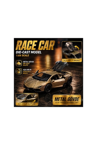4'lü Die Cast Metal Spor Araba Seti Set 1 1:64 Ölçek - Açılır Kapı & Bagaj - Kutulu Koleksiyon Karışık Renk Ve Model