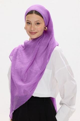 Fenza Scarf Freya Müslin Püsküllü Bürümcük Pamuklu Şal Eflatun