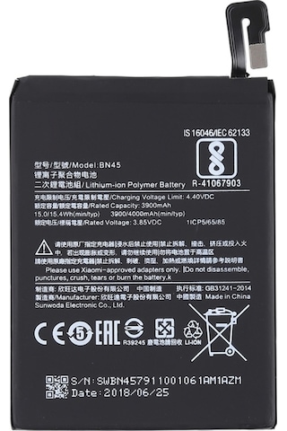 Cbtx Xiaomi Redmi Not 5 Li-polimer Pil İçin 3900mah Bn45