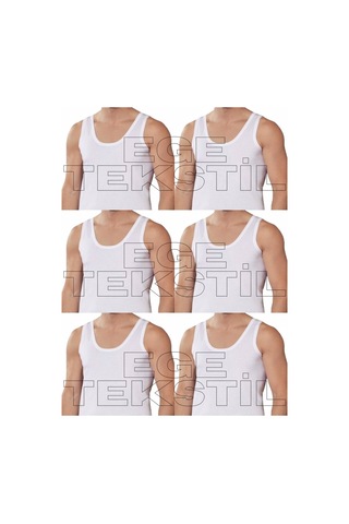 Ekonomik Pamuklu Erkek Beyaz Atlet 6 Adet