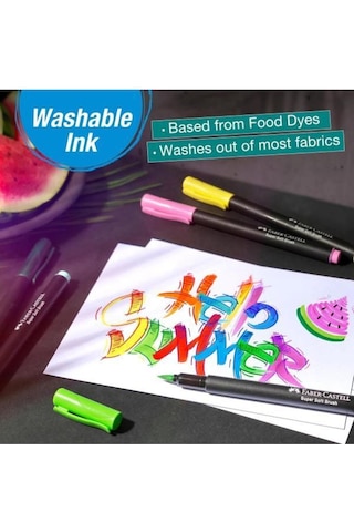 Faber-Castell Black Edition Keçeli Kalem Fırça Uç 10’lu, Parlak Renkler, Yazım ve Boyama İçin Uygun, Yumuşak