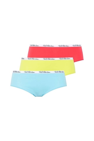 U.S. Polo Assn. Kadın Mercan - Neon Yeşil - Turkuaz 3 Lü Şort 66273 Turkuaz