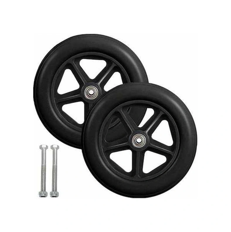 Fastbuy 8 İnç Gri Siyah Sandalye Tekerlekleri, 2 Adet Yedek, Kaymaz Pvc, 190mm, Sandalye Ve Yürüteç İçin -