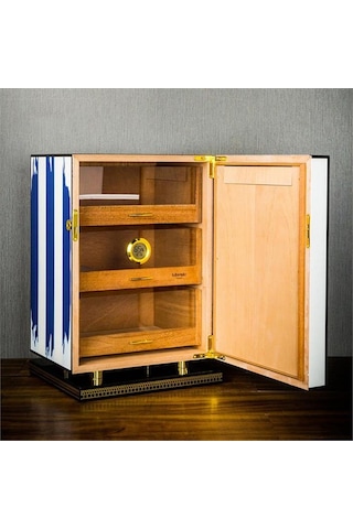 Lubinski Special Edt. Cuban Flag 3 Çekmeceli Humidor Puro Kutusu Dolap 120s Lb-020