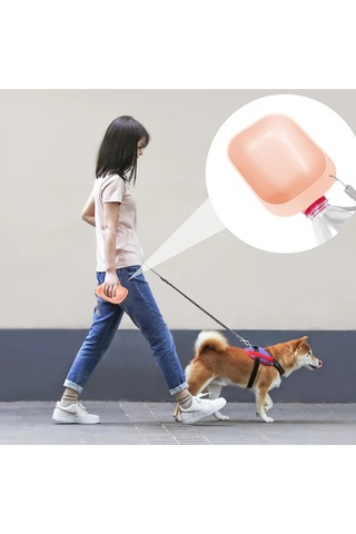 Maxaccess Yeşil Taşınabilir Evcil Hayvan Şişesi Sulama Besleyici Seyahat Çantasız Dayanıklı Plastik