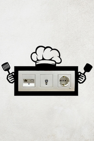 Mutfak Tasarım 3lü Priz Çerçevesi İç Ölçü 22,75x8,4 Cm Üçlü Dekor Priz Çerçeve Mutfak Dekorasyonu