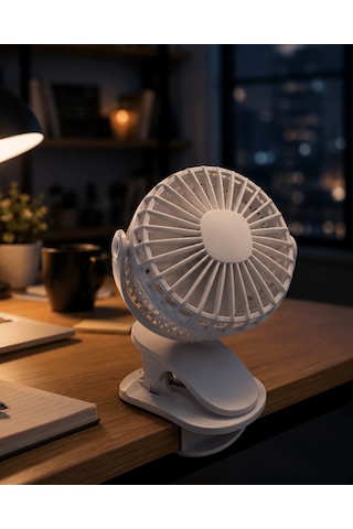 Çalışma Masası Ve Yatak Başlığı İçin Klipsli Mini Fan .