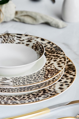 Karaca  Elegance Bone Leona 56 Parça 12 Kişilik Yemek Takımı Gold