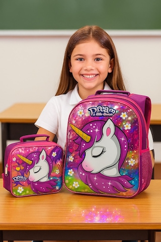 Newbag Kız Unicorn Okul Ve Folyolu Beslenme Çantası Yeni Sezon