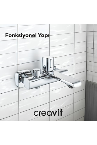Creavit Alfa Lavabo Banyo Eviye Bataryası 3'lü Set AL1500-AL2500-AL8500 Krom