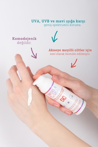 Minela Care Akneye Meyilli Ciltler İçin Yüz Güneş Kremi SPF50 70 G