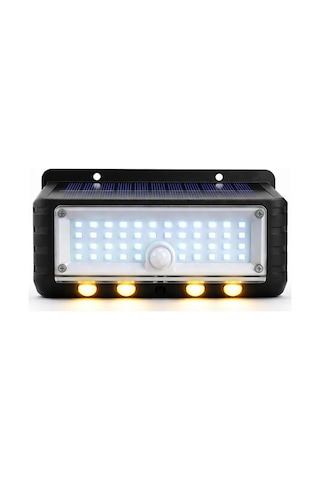 Panter Solar Hareket Sensörlü Led Duvar Lambası 3w 44 Smd Beyaz + 4 Gün Işığı Led, 300 Lümen, Ip65 Su Geçirmez