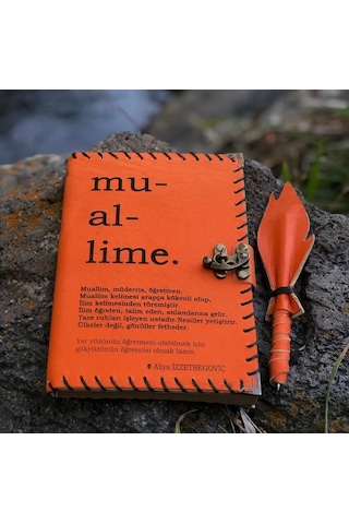 Öğretmene Muallime Deri Defter