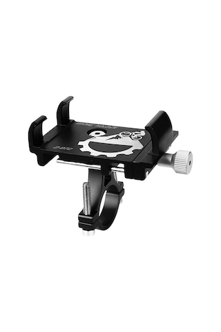 Qingmipy Alüminyum Bisiklet Telefon Tutucu, Üç Tırnaklı Kilitleme, Sağlam Ve Titreme Engeli, Dikey-yatay Ayar, Siyah, 3.0-6.8 İnç Telefon Uyumlu