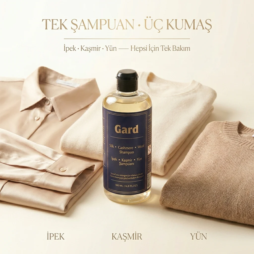 Gard İpek Kaşmir Yün Şampuanı 500 Ml - Hassas Kumaş Yıkama Deterjanı, Makinede Yıkanabilir