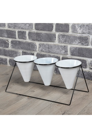 Fullreyon Vıpclass 3 Saksılı Metal Çiçek Standı - Saksılar Dahil - Vsb Diğer