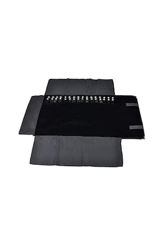 Springsun Yolculuk İçin Kadife Kuyumluk Saklama Çantası - 16 Tane Kolye/bilezik Bölmesi İle Dolaşım Kolaylığı Ve Korumalı Tasarım Siyah Berdo