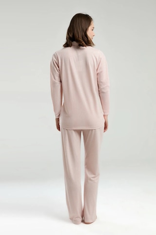 Pierre Cardin Modal 9020 Uzun Kol Önden Düğmeli Kadın Pijama Takımı V1 Açık Coral