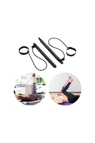 Suntek 2 Bölüm Pilates Bar Egzersiz Çubuğu Güç Siyah Siyah