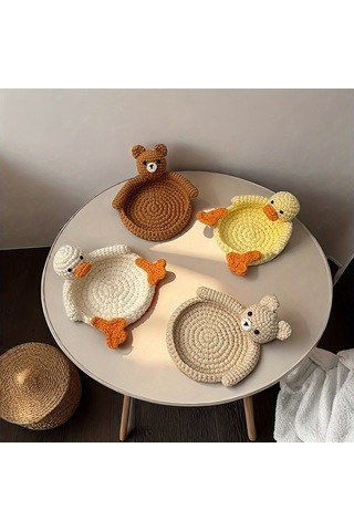 Moda Tığ İşi Bardak Altlıkları Beyaz