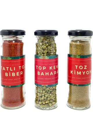Guruyemiş Box Kimyon Top Kekik Tatlı Toz Biber 3'Lü Baharat Seti 100 G