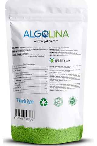 Algolina Matcha Yeşil Çay Tozu 50 G