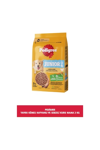 Pedigree Kümes Hayvanlı ve Sebzeli Yavru Köpek Maması 3 KG