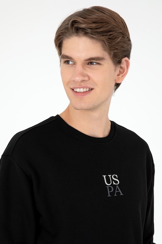 U.S. Polo Assn. Erkek Comfort Fit Bisiklet Yaka Siyah Basic Sweatshirt 50293420-VR046