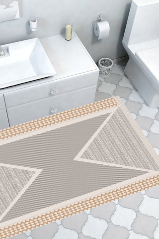 Dekoreko Kaymaz Taban Djt Banyo Halısı Trend Modern P1526 krem