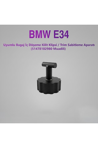 Bmw E34 Uyumlu Bagaj İç Döşeme Kilit Klipsi / Trım Sabitleme Aparatı 5'li Paket