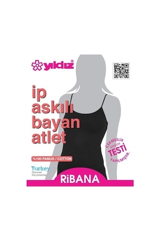 Yıldız 2047 Battal Siyah Ribana Biyeli Ip Askılı Kadın Atlet