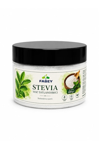 Esfabey Stevia Toz Tatlandırıcı 200 G Şekersiz Doğal Tatlandırıcı, Vegan Ve Glutensiz Tekli