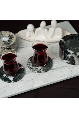 Costa Bardak Altlığı Seti Beyaz - Siyah